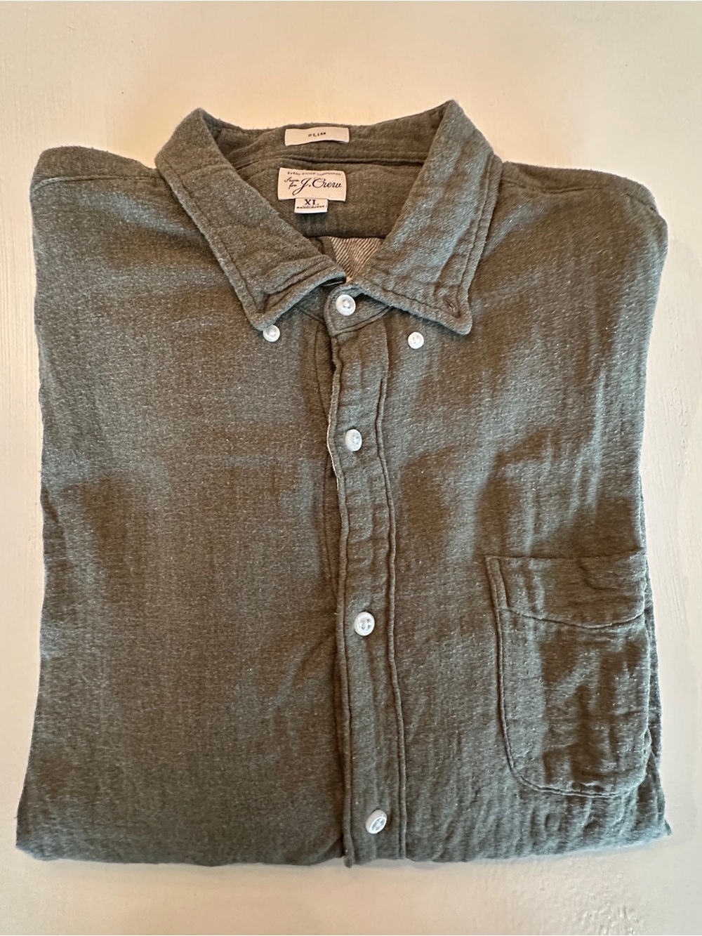 J. Crew Olive Green Long-Sleeve Button-Down Shirt